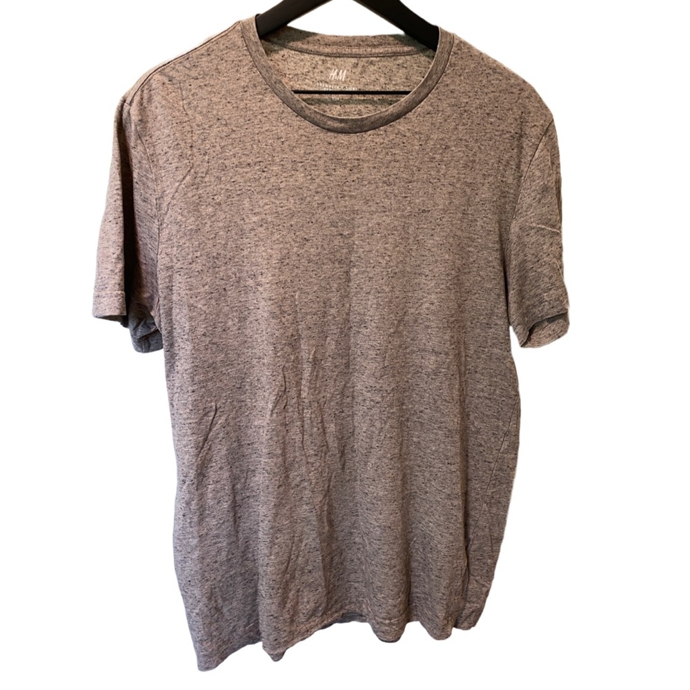 H&M Men’s Classic Crew Neck T-Shirt | Euro Size L (Fits Like M) - heather tan